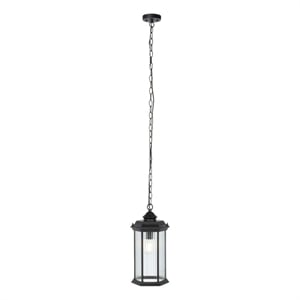 Safavieh Hylan 8.27 &quot Steel and Glass Outdoor Pendant in Black