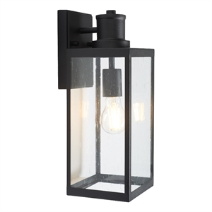Safavieh Agni 6.5 &quot Steel and Glass Outdoor Sconce Set of 2 in Black