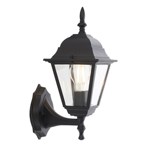 Safavieh Rhion 8 &quot Steel and Glass Outdoor Wall Sconce Set of 2 in Black