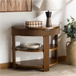 Safavieh Shelbie Reeded Half Moon Wood Console Table in Oak / Black