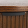 Safavieh Shelbie Reeded Half Moon Wood Console Table in Oak / Black