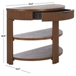 Safavieh Shelbie Reeded Half Moon Wood Console Table in Oak / Black