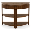 Safavieh Shelbie Reeded Half Moon Wood Console Table in Oak / Black