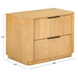Safavieh Barrymore Reeded Wood 2 Drawer Nightstand in Oak