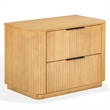 Safavieh Barrymore Reeded Wood 2 Drawer Nightstand in Oak