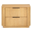 Safavieh Barrymore Reeded Wood 2 Drawer Nightstand in Oak