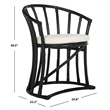Safavieh Bates Wood Accent Chair in White / Black