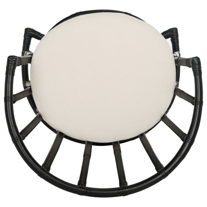 Safavieh Bates Wood Accent Chair in White / Black
