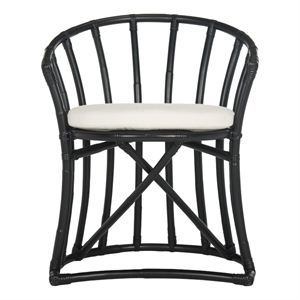 Safavieh Bates Wood Accent Chair in White / Black