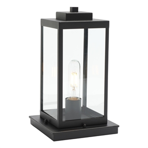 Safavieh Rinnah 7 &quot Steel and Glass Outdoor Lamp in Black