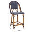 Safavieh California Metal Counter Stool in Navy