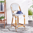 Safavieh California Metal Counter Stool in White / Navy