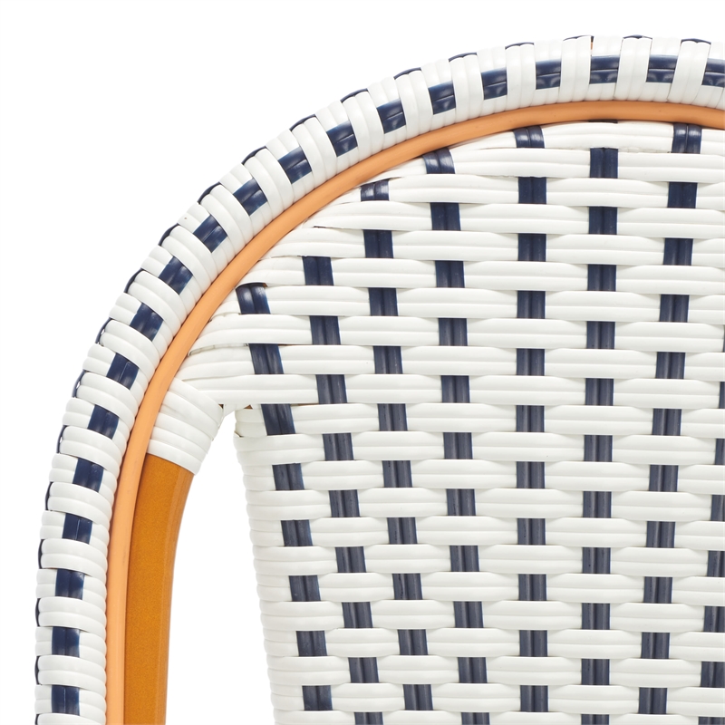 Safavieh California Metal Counter Stool in White / Navy