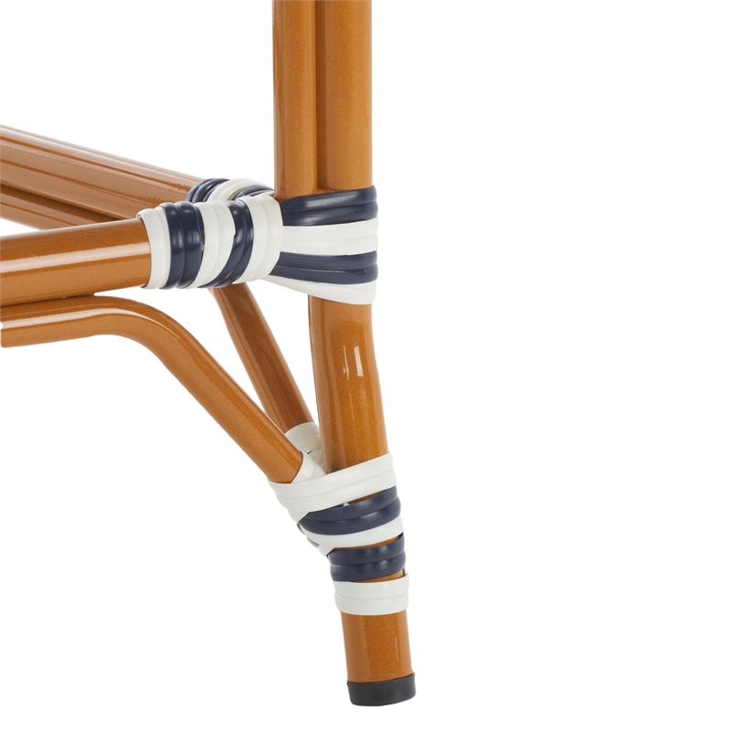 Safavieh California Metal Counter Stool in White / Navy