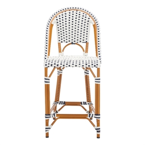 Safavieh California Metal Counter Stool in White / Navy