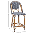 Safavieh California Metal Counter Stool in Navy / White