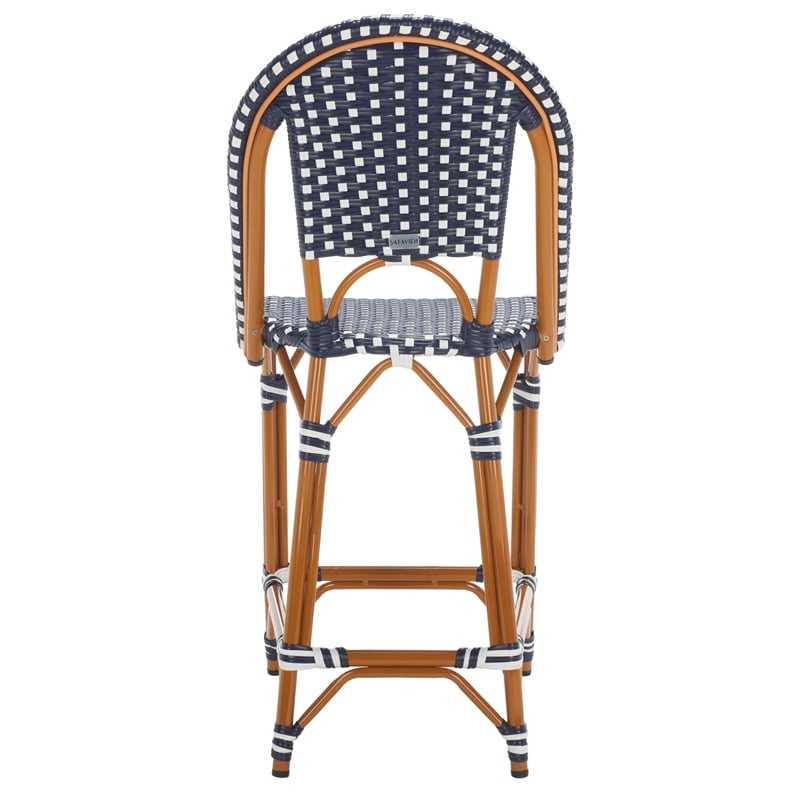 Safavieh California Metal Counter Stool in Navy / White