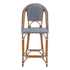 Safavieh California Metal Counter Stool in Navy / White