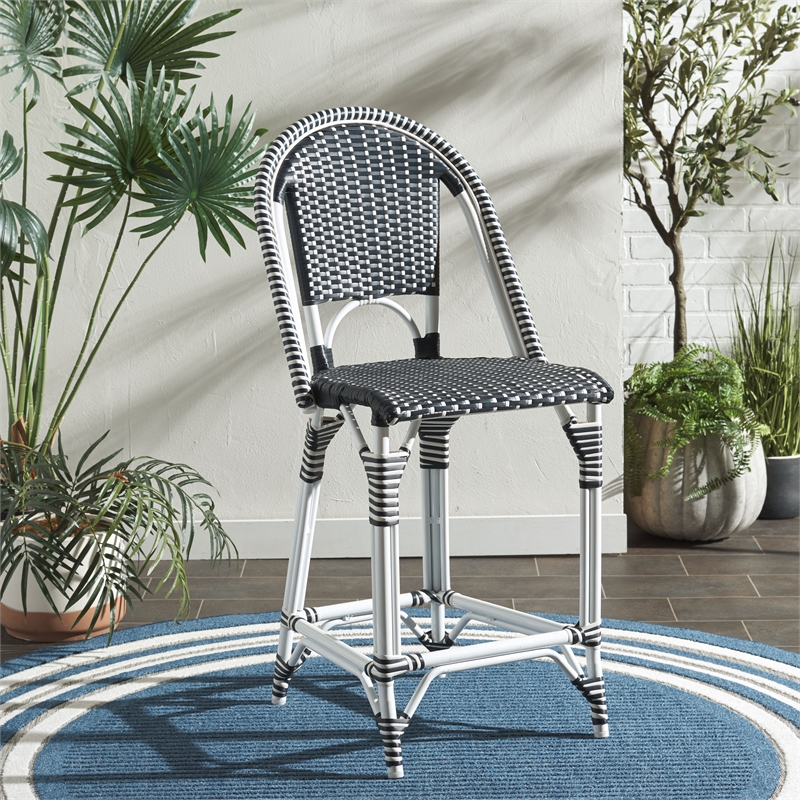 Safavieh California Metal Counter Stool in Navy / Navy
