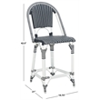 Safavieh California Metal Counter Stool in Navy / Navy