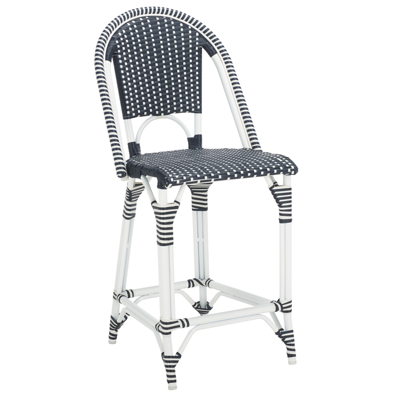 Safavieh California Metal Counter Stool in Navy / Navy