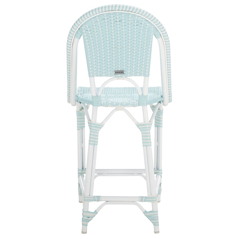 Safavieh California Metal Counter Stool in Baby Blue / White