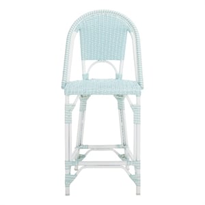 Safavieh California Metal Counter Stool in Baby Blue / White