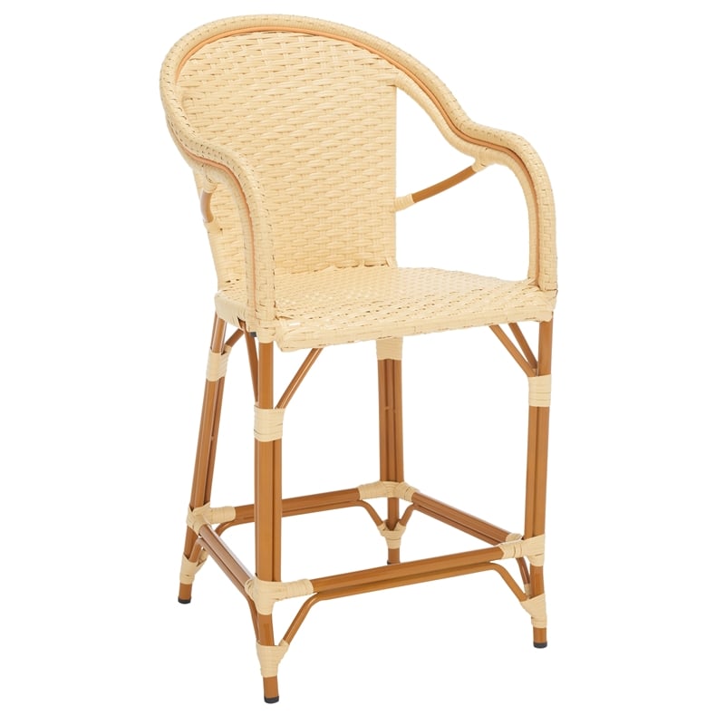 Safavieh California Metal Counter Stool w/ Arm in Natural