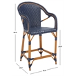 Safavieh California Metal Counter Stool w/ Arm in Navy