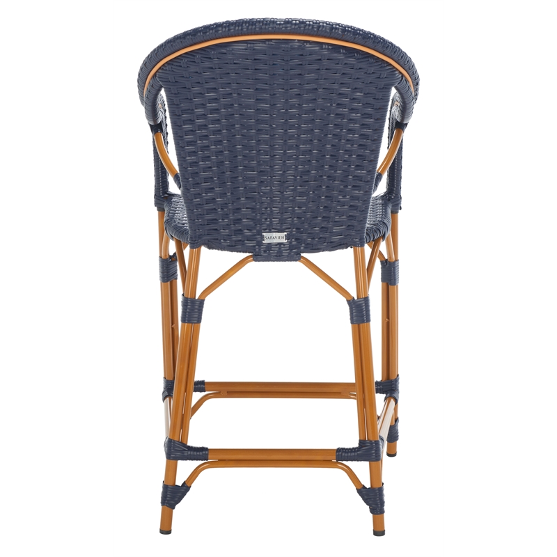 Safavieh California Metal Counter Stool w/ Arm in Navy