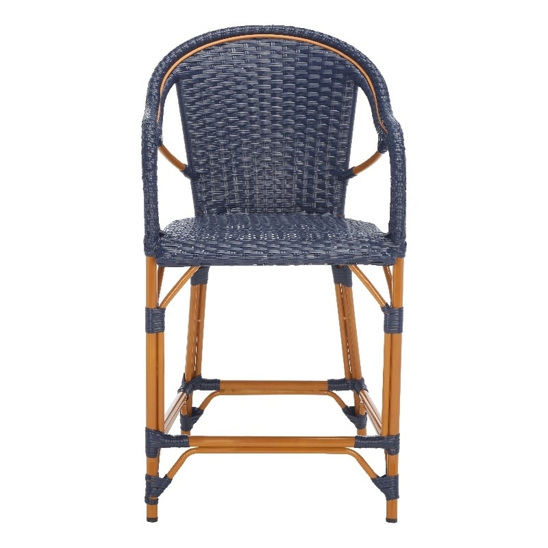 Safavieh California Metal Counter Stool w/ Arm in Navy