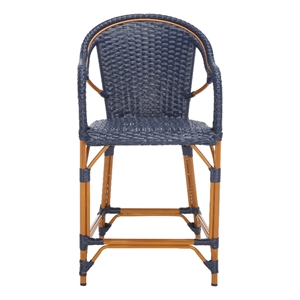 Safavieh California Metal Counter Stool w/ Arm in Navy