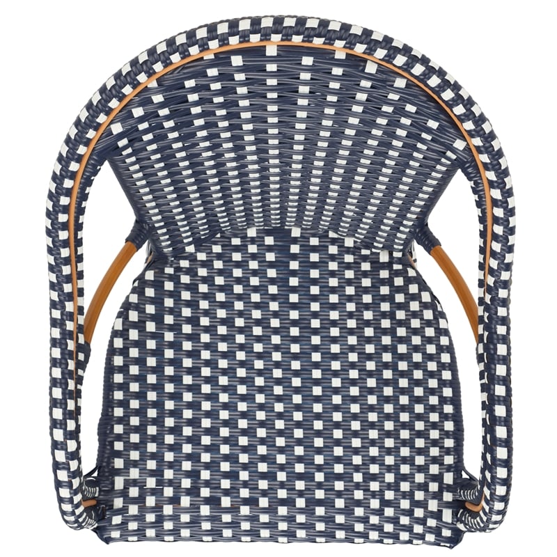 Safavieh California Metal Counter Stool w/ Arm in Navy / White