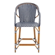 Safavieh California Metal Counter Stool w/ Arm in Navy / White