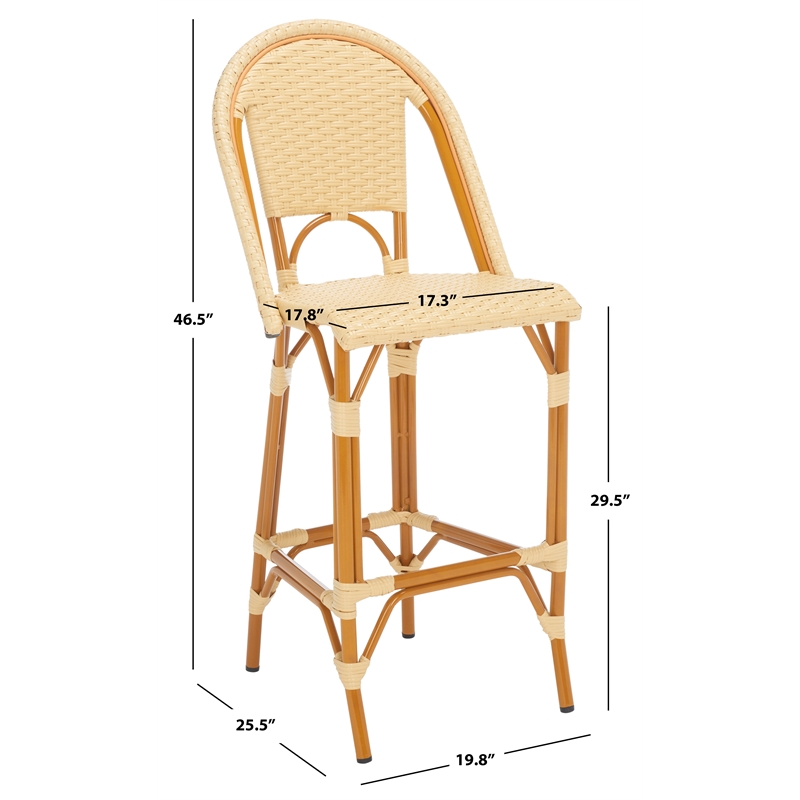 Safavieh California Metal Bar Stool in Natural