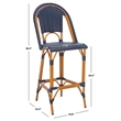 Safavieh California Metal Bar Stool in Navy