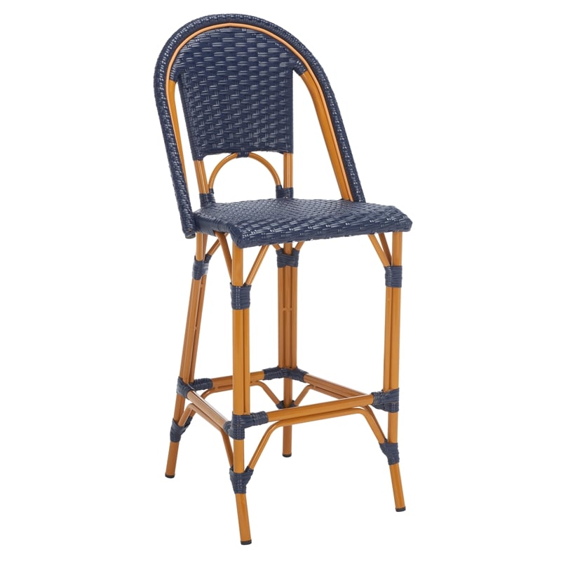Safavieh California Metal Bar Stool in Navy