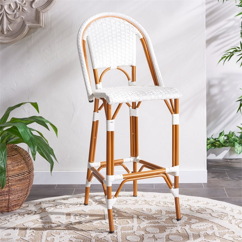Safavieh California Metal Bar Stool in White