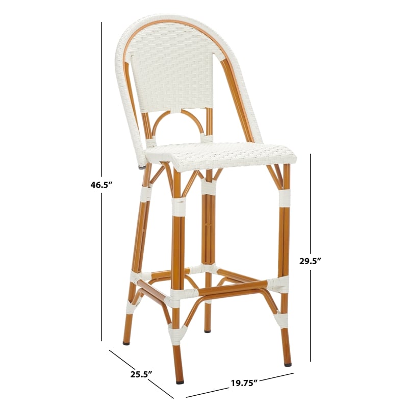 Safavieh California Metal Bar Stool in White
