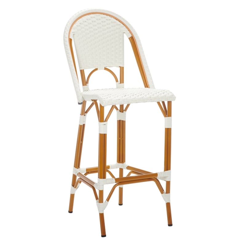 Safavieh California Metal Bar Stool in White