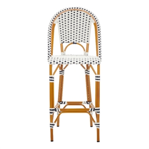 Safavieh California Metal Bar Stool in White / Navy