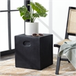 Safavieh Cube In/Outdoor Concrete Accent Stool in Black