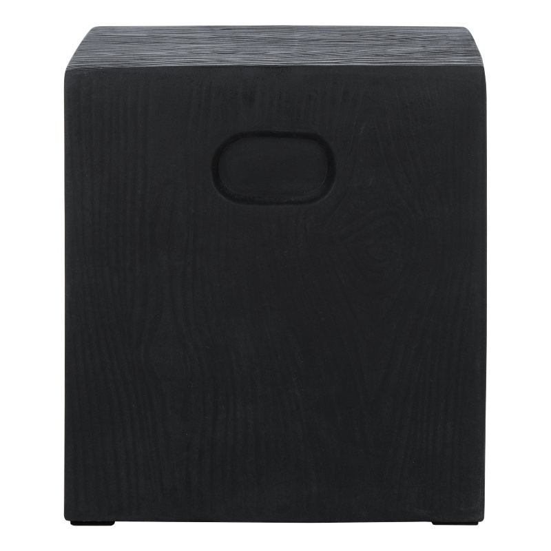 Safavieh Cube In/Outdoor Concrete Accent Stool in Black