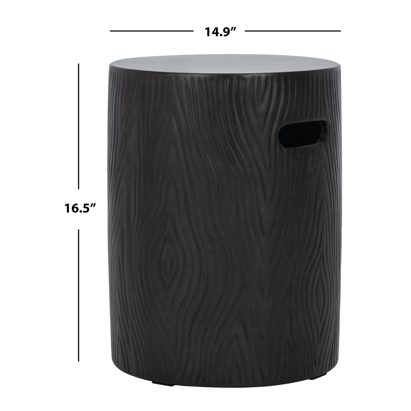 Safavieh Trunk  In/Outdoor Concrete Accent Stool in Black