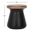 Safavieh Button In/Outdoor Concrete Accent Stool in Black