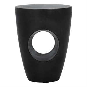 Safavieh Aishi In/Outdoor Concrete Accent Stool in Black
