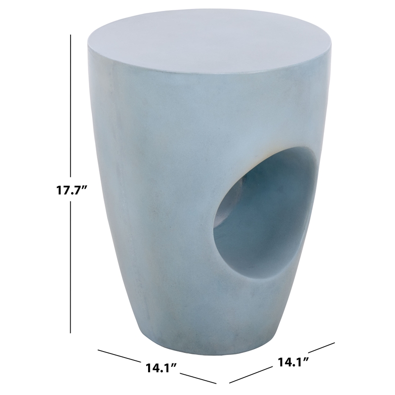 Safavieh Aishi In/Outdoor Concrete Accent Stool in Blue