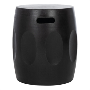 Safavieh Zuri In/Outdoor Concrete Accent Stool in Black