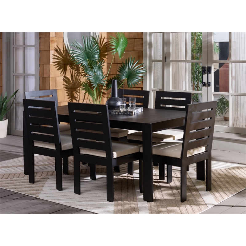 Safavieh Fash Aluminum Dining Table  in Black