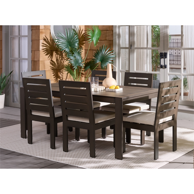 Safavieh Fash Aluminum Dining Table  in Brown
